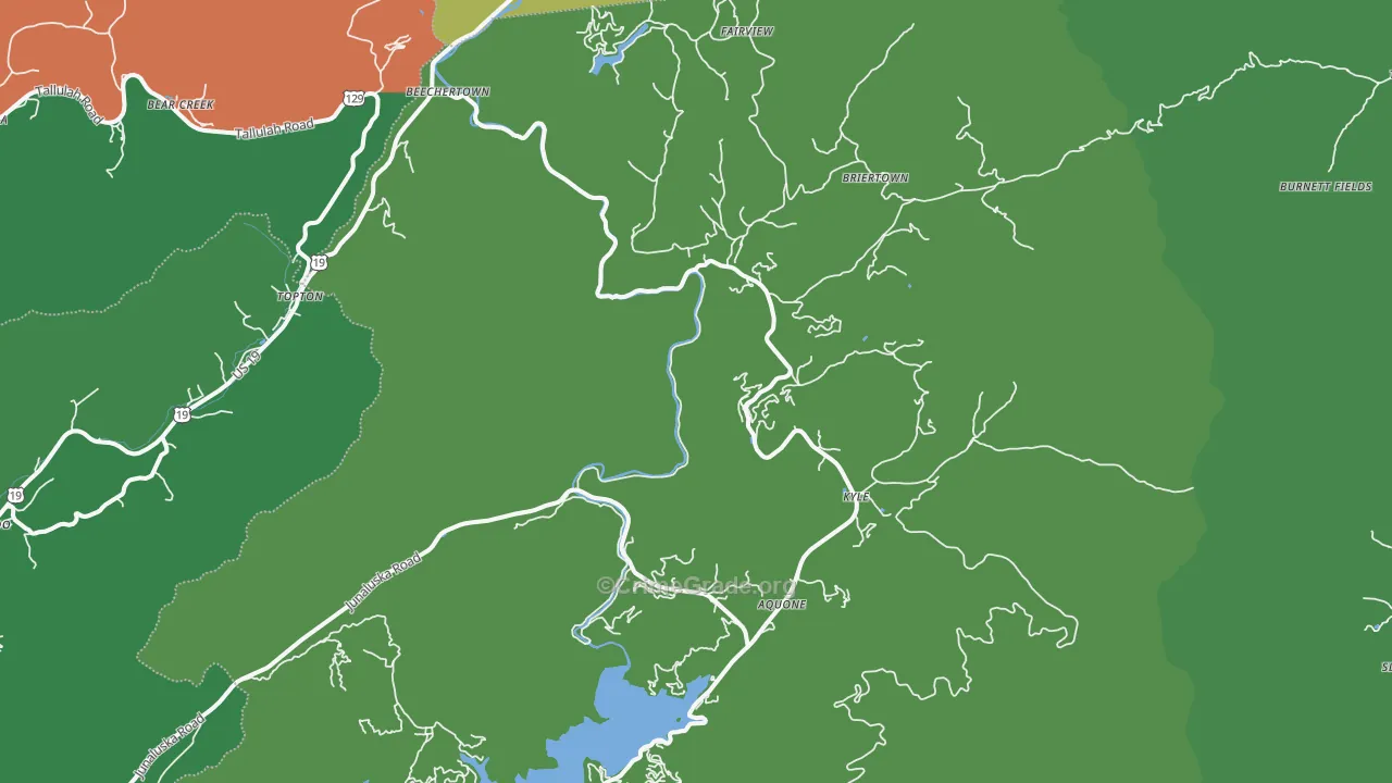 Topton, NC Map of Vehicle Theft Rates