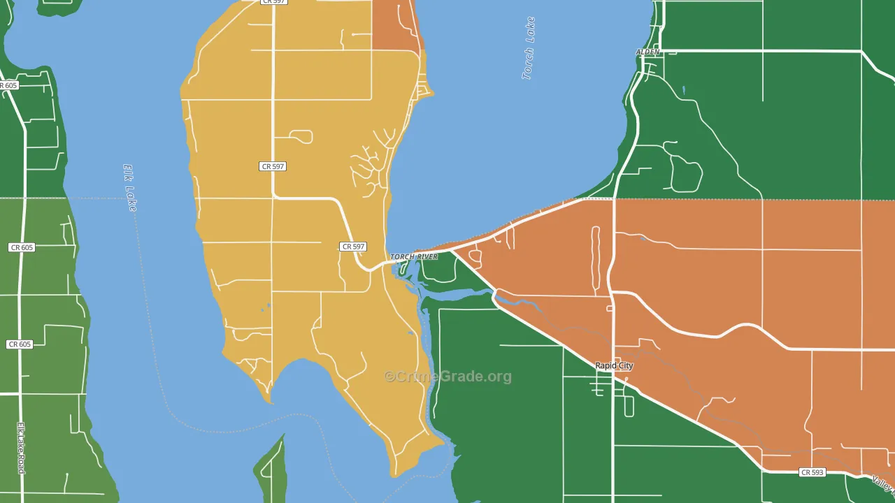 Torch River, MI Map of Vehicle Theft Rates