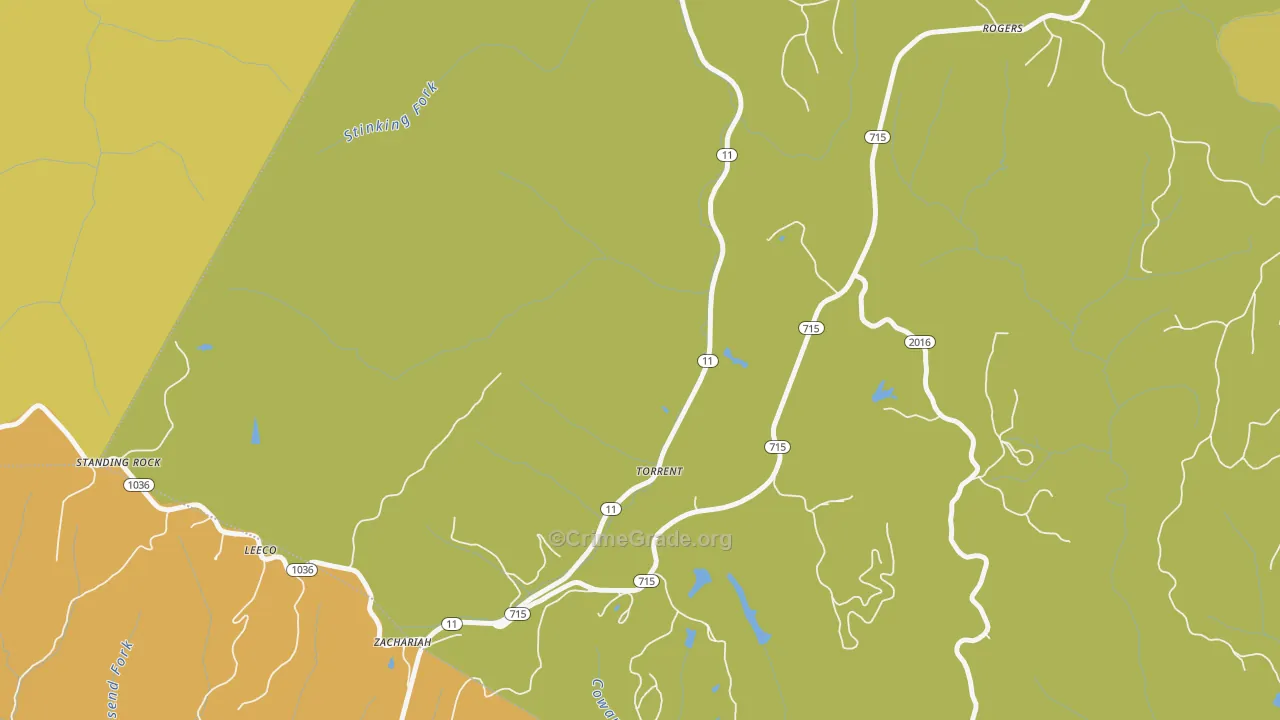 Torrent, KY Map of Vehicle Theft Rates