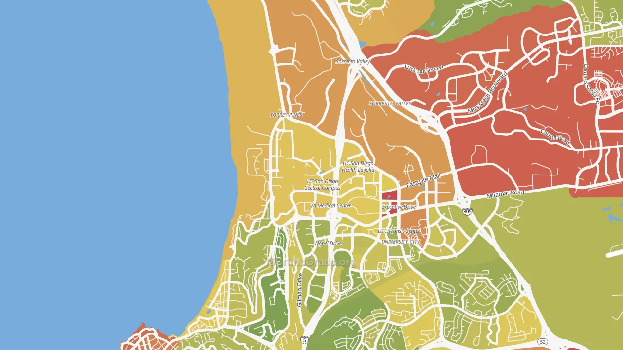 Torrey Pines, San Diego, CA Map of Vehicle Theft Rates