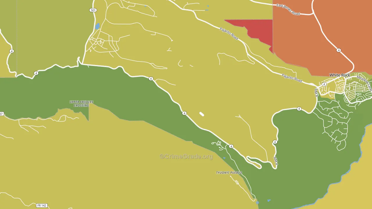 Totavi, NM Map of Vehicle Theft Rates