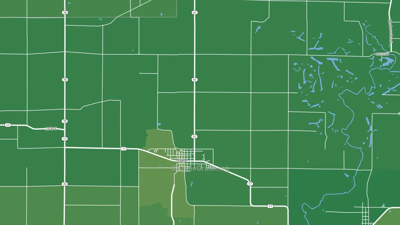 Toulon, IL Map of Vehicle Theft Rates