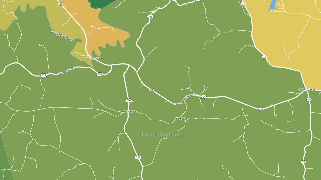 Tousey, KY Map of Vehicle Theft Rates
