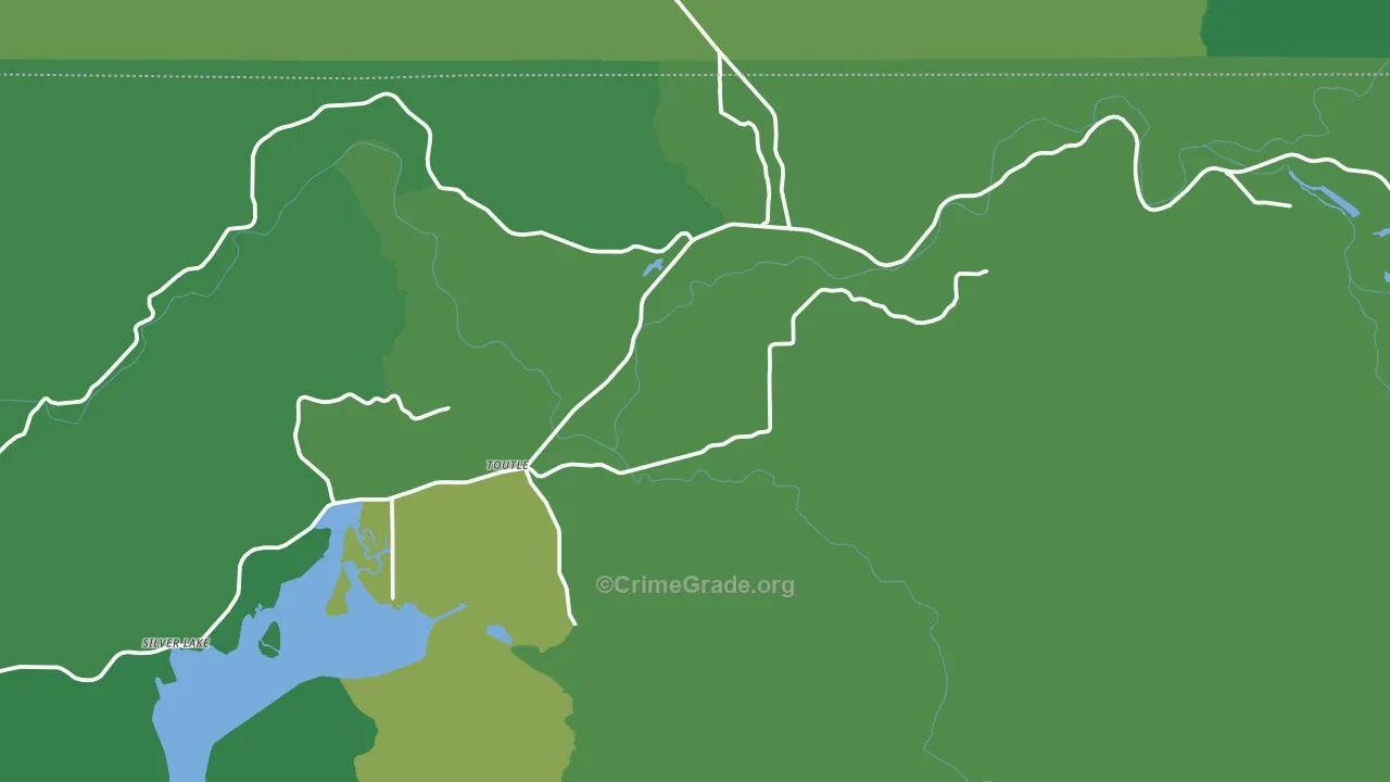 Toutle, WA Map of Vehicle Theft Rates