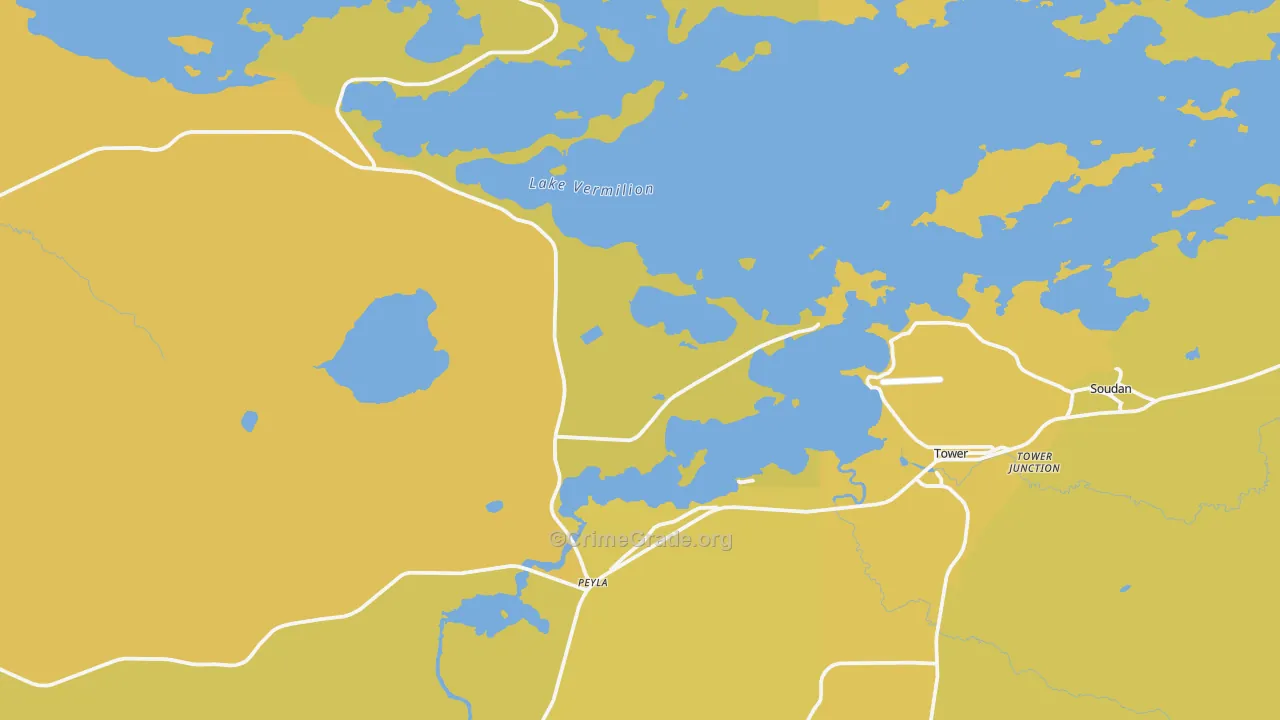 Tower, MN Map of Vehicle Theft Rates