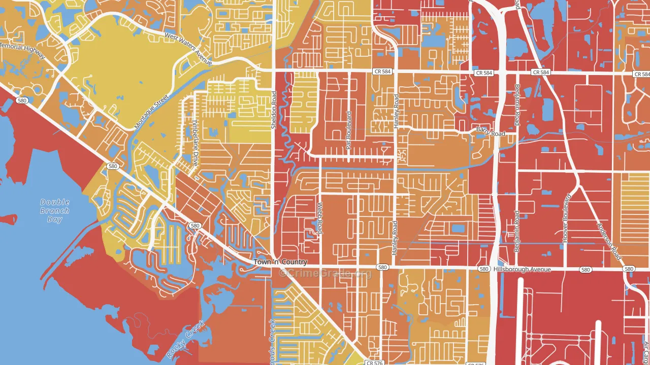 Town 'N Country Park, Town 'n' Country, FL Map of Vehicle Theft Rates