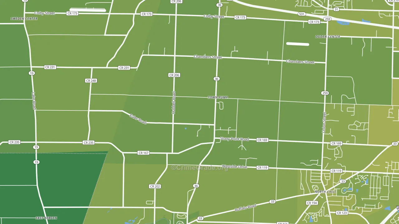 Town Pump, NY Map of Vehicle Theft Rates