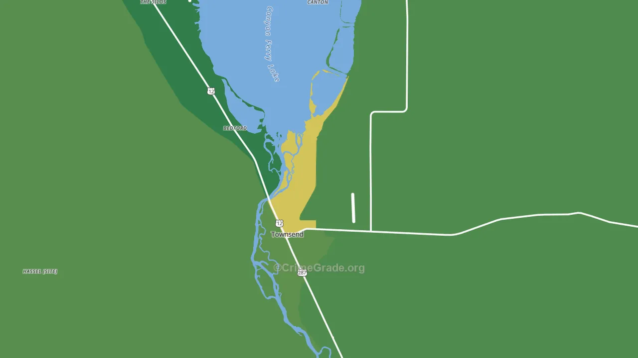 Townsend, MT Map of Vehicle Theft Rates