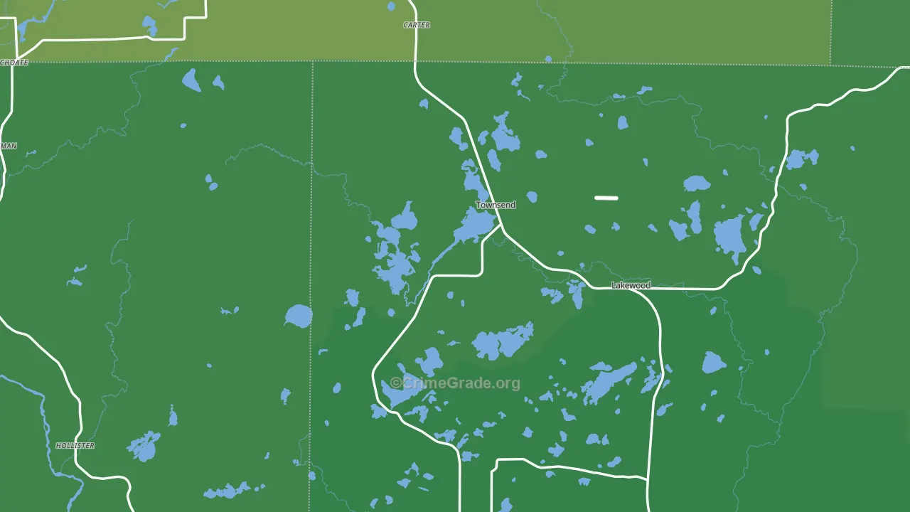 Townsend, WI Map of Vehicle Theft Rates