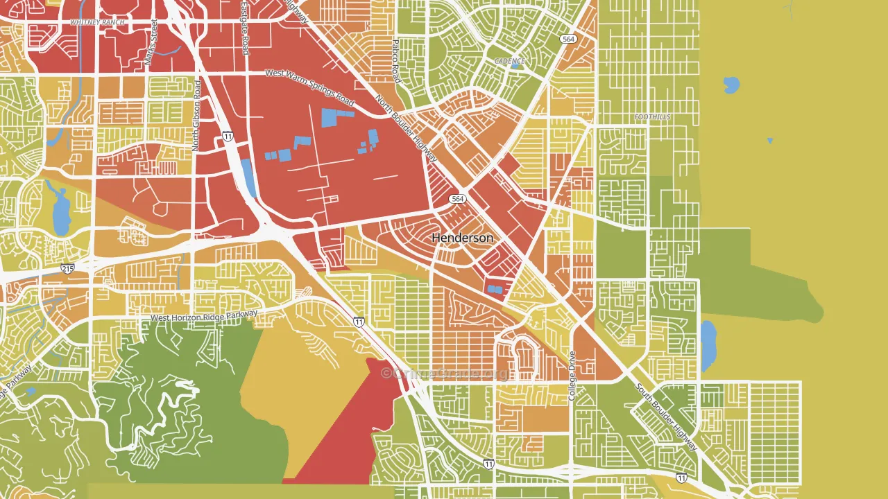 Townsite, Henderson, NV Map of Vehicle Theft Rates