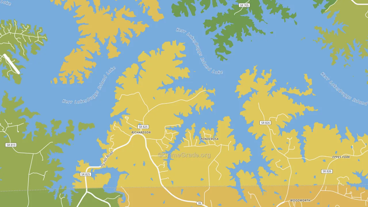 Townsville, VA Map of Vehicle Theft Rates