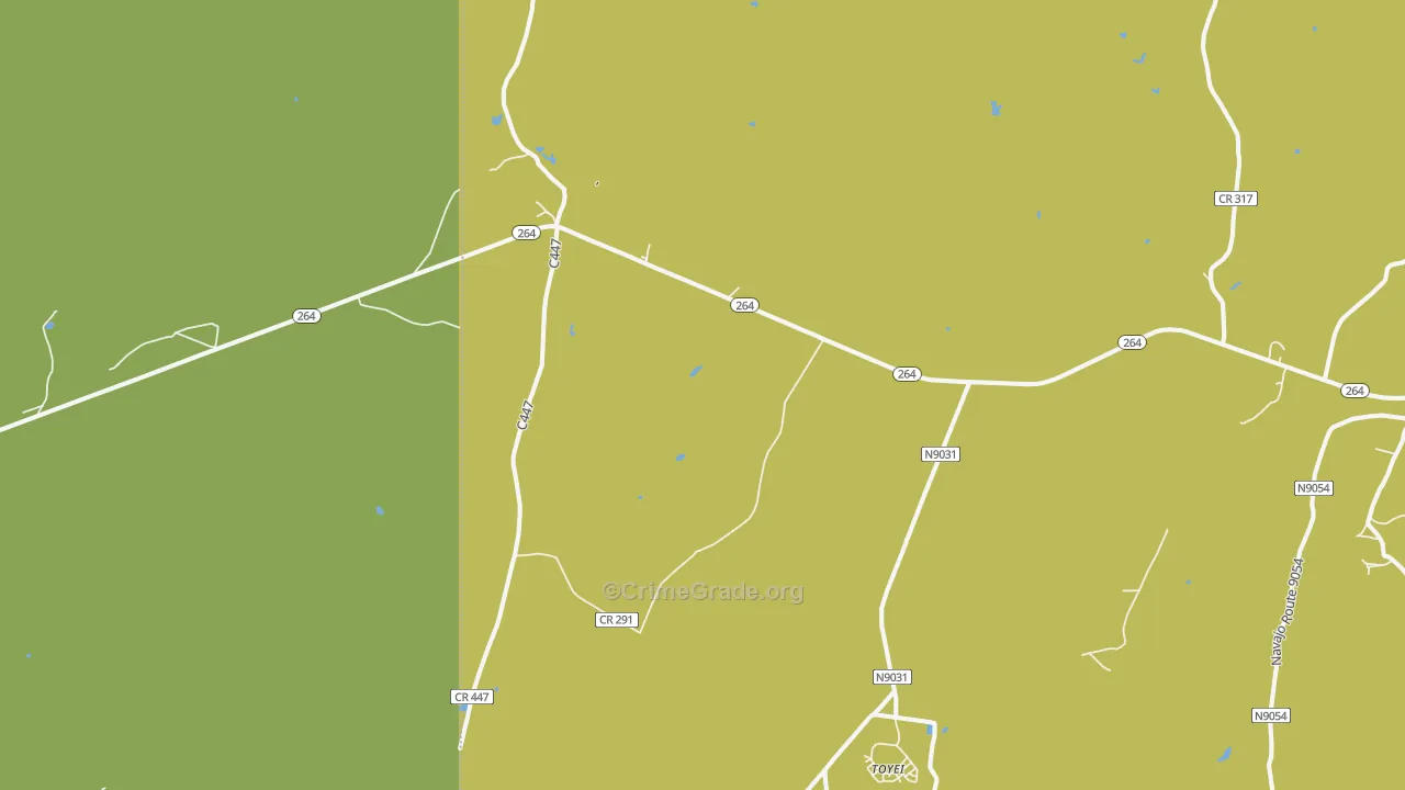 Toyei, AZ Map of Vehicle Theft Rates
