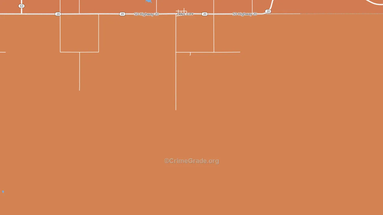 Trail City, SD Map of Vehicle Theft Rates