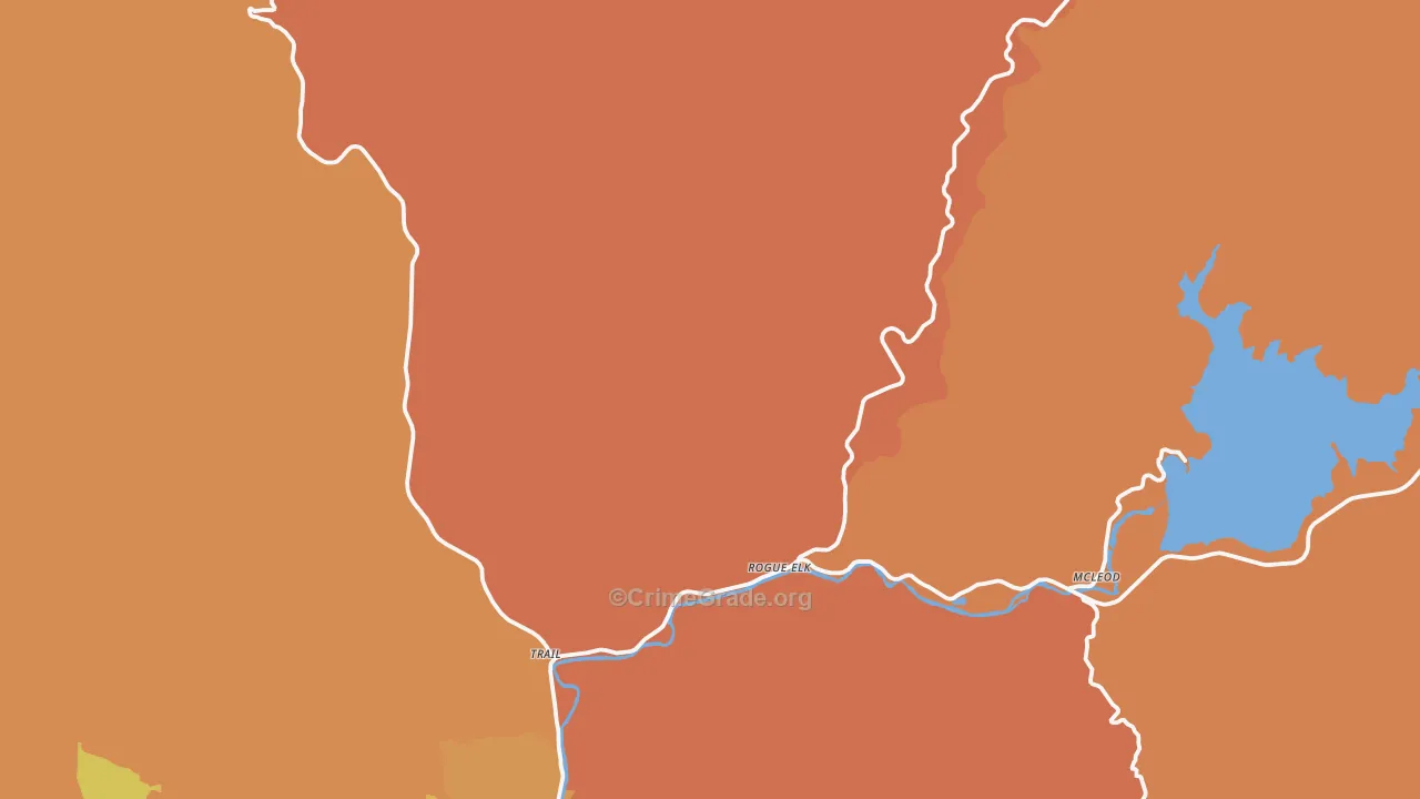 Trail, OR Map of Vehicle Theft Rates