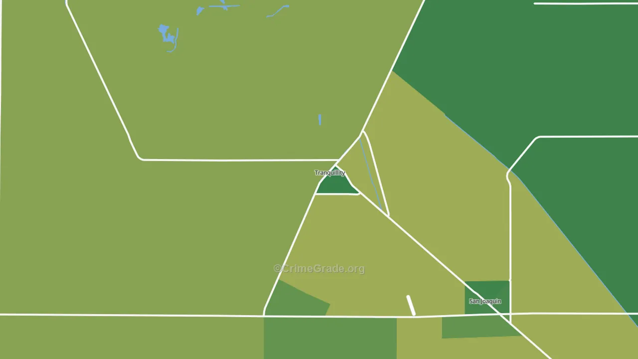 Tranquillity, CA Map of Vehicle Theft Rates