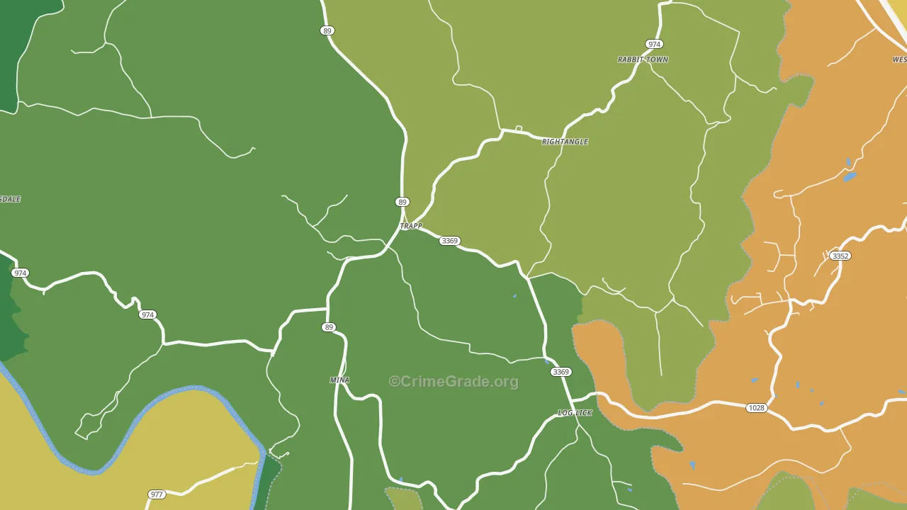 Trapp, KY Map of Vehicle Theft Rates