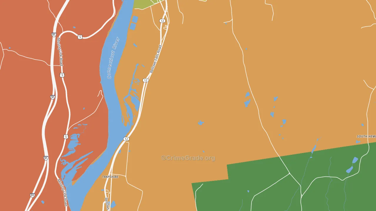 Trapshire, NH Map of Vehicle Theft Rates