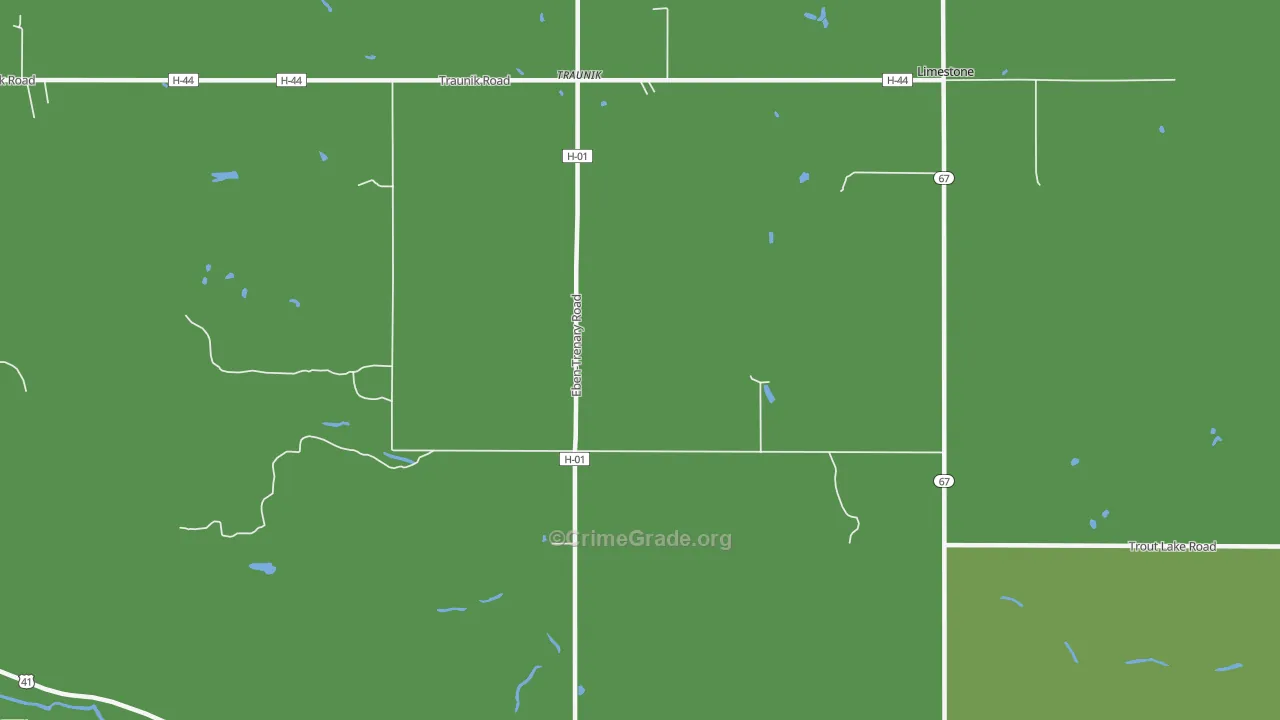 Traunik, MI Map of Vehicle Theft Rates