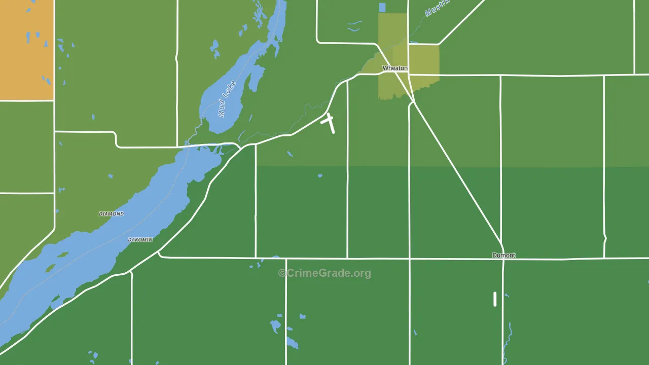 Traverse County, MN Map of Vehicle Theft Rates