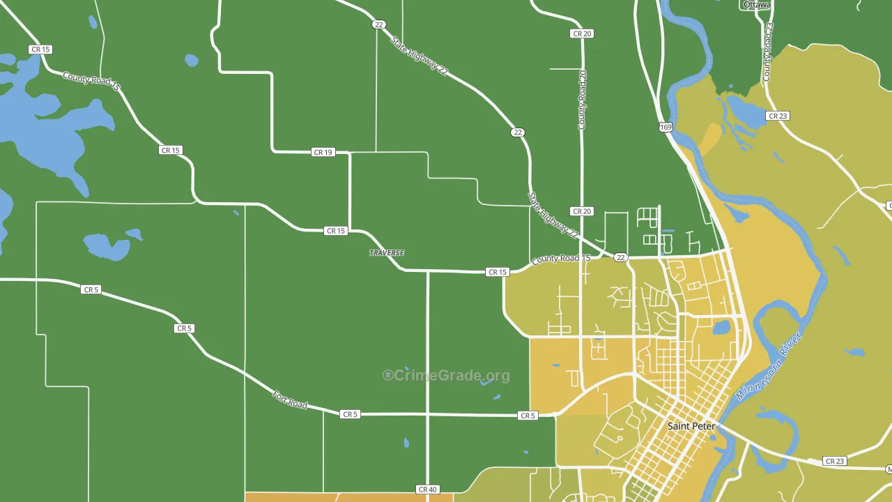 Traverse, MN Map of Vehicle Theft Rates