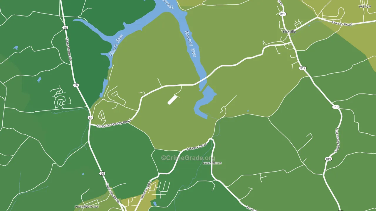 Trees Mills, PA Map of Vehicle Theft Rates