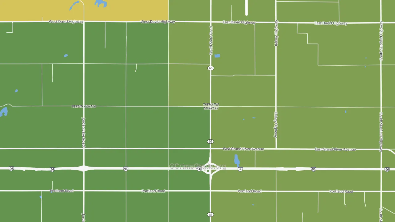 Tremaine Corners, MI Map of Vehicle Theft Rates