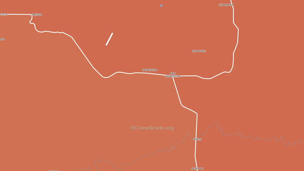 Trementina, NM Map of Vehicle Theft Rates