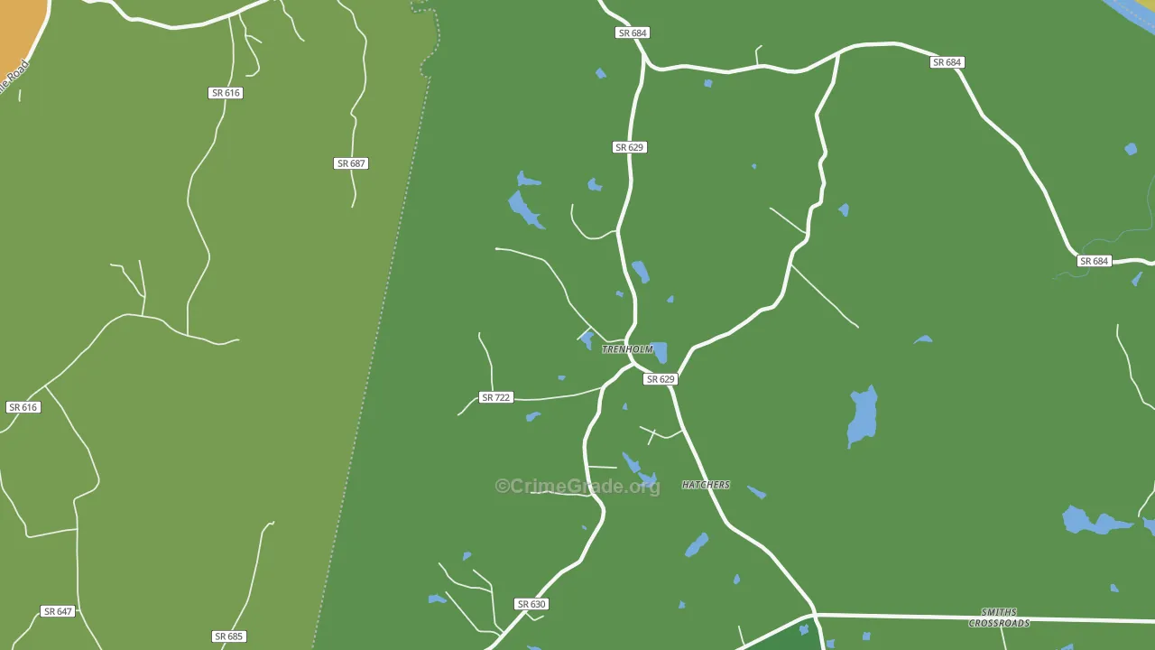 Trenholm, VA Map of Vehicle Theft Rates