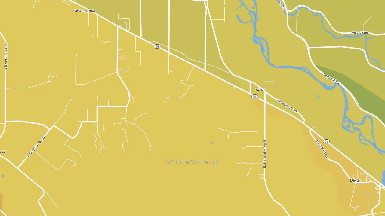 Trent, OR Map of Vehicle Theft Rates