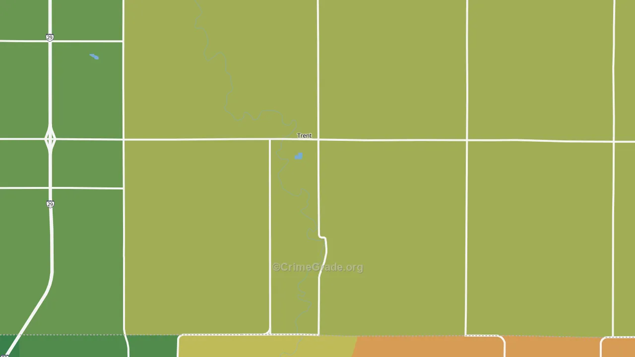 Trent, SD Map of Vehicle Theft Rates