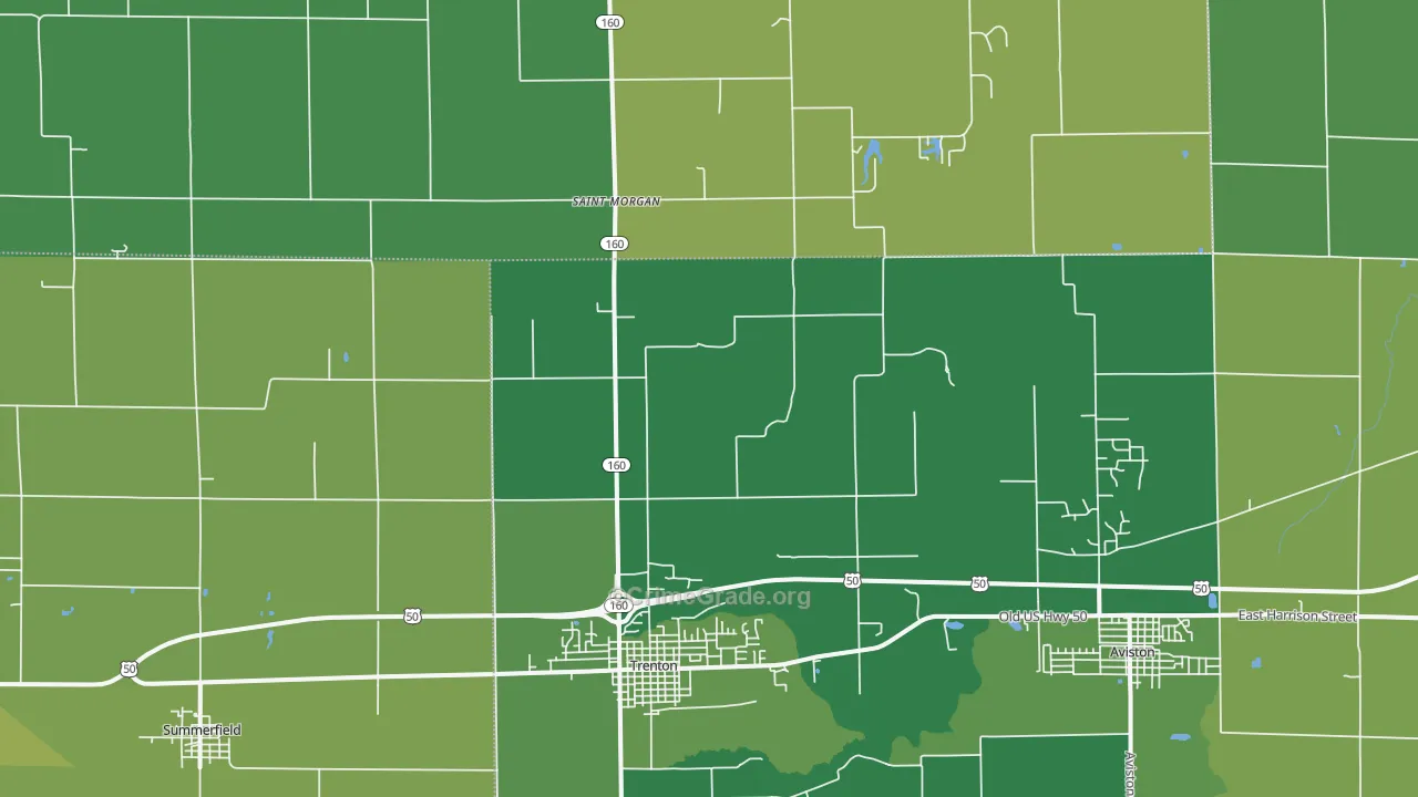 Trenton, IL Map of Vehicle Theft Rates
