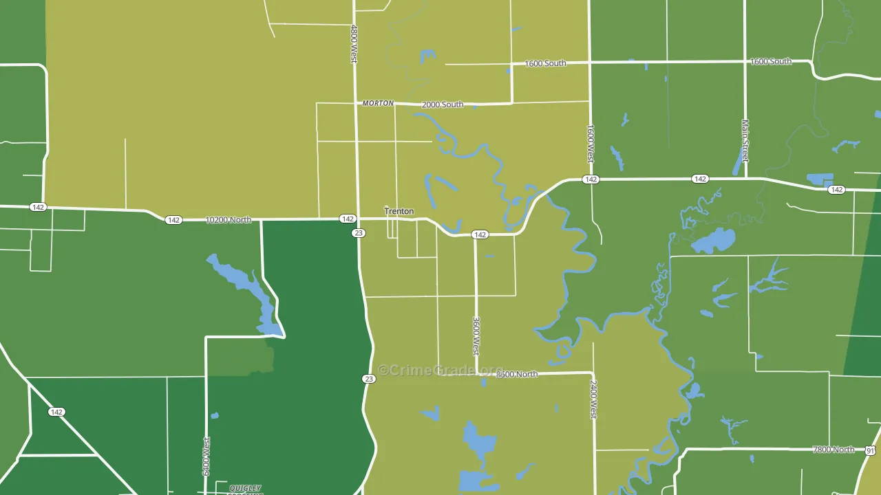 Trenton, UT Map of Vehicle Theft Rates