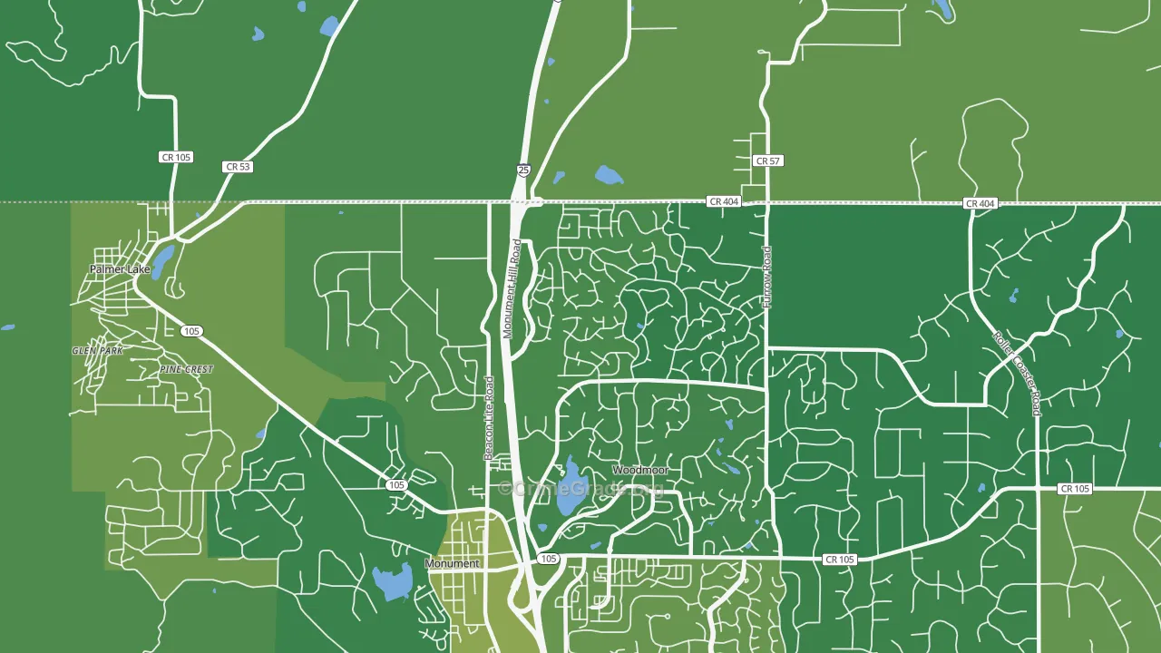 Tri-Lakes, Woodmoor, CO Map of Vehicle Theft Rates