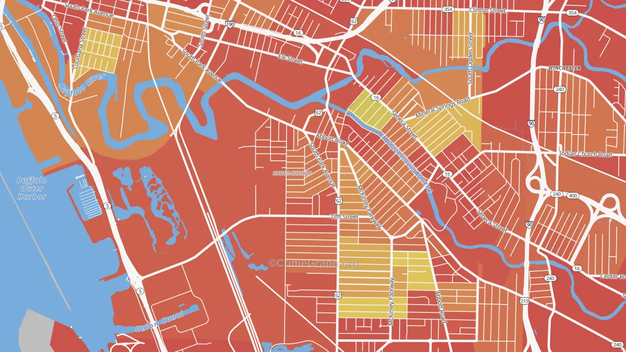 Triangle, Buffalo, NY Map of Vehicle Theft Rates