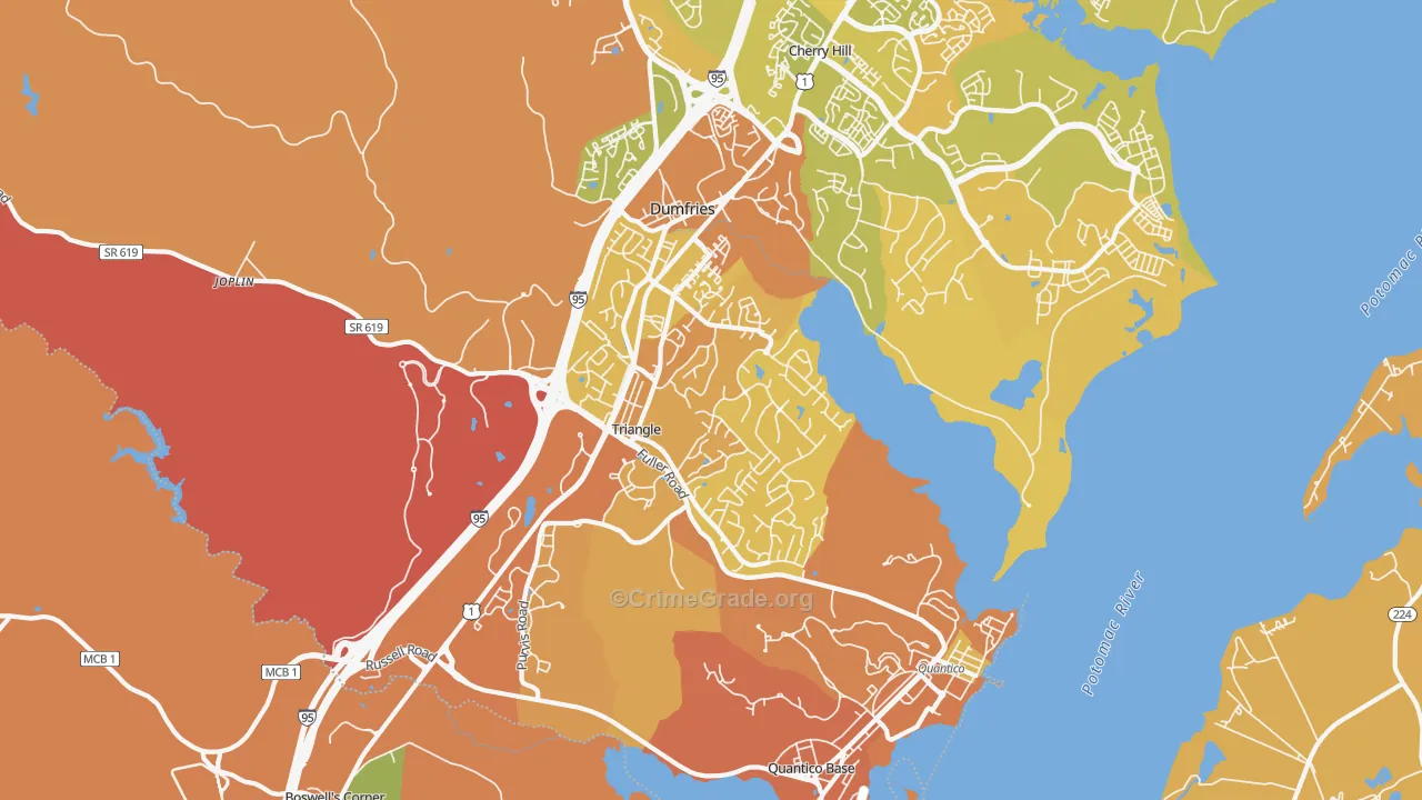 Triangle, VA Map of Vehicle Theft Rates