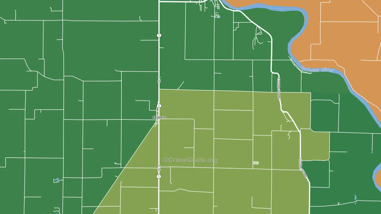Trimble, IL Map of Vehicle Theft Rates