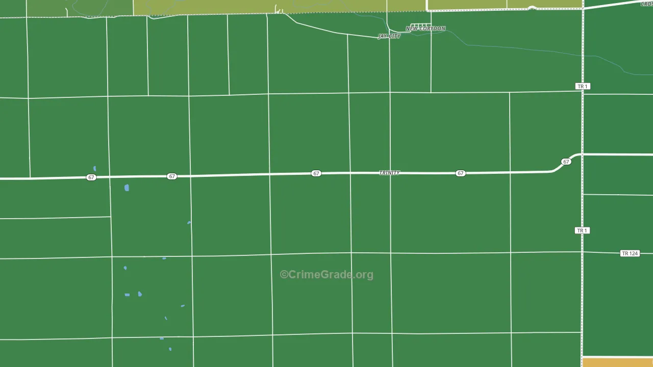 Trinity, IN Map of Vehicle Theft Rates