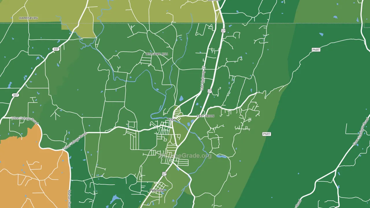 Trion, GA Map of Vehicle Theft Rates