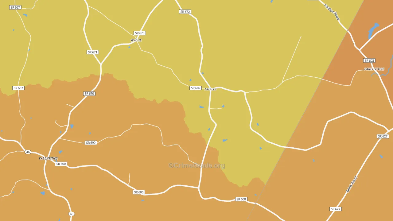 Triplet, VA Map of Vehicle Theft Rates