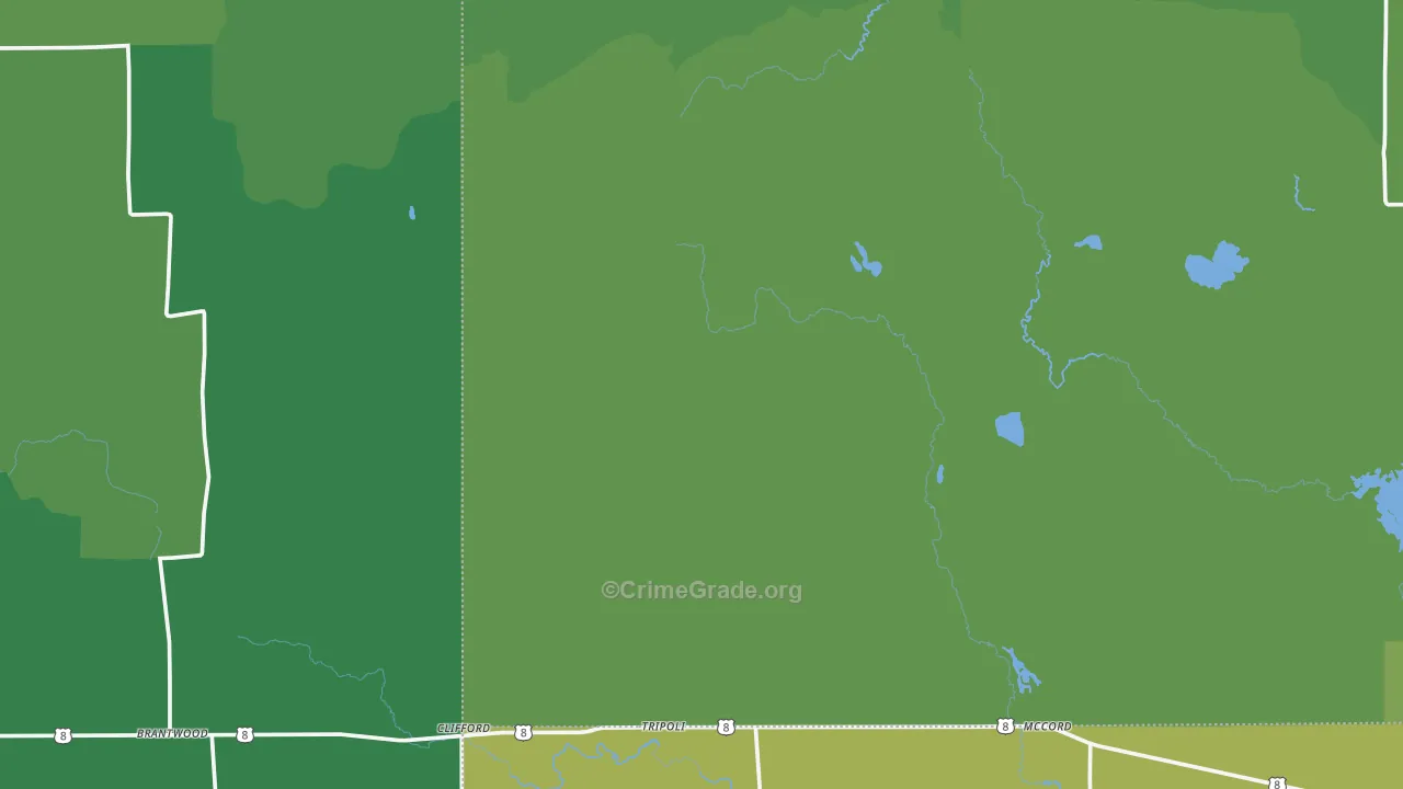 Tripoli, WI Map of Vehicle Theft Rates