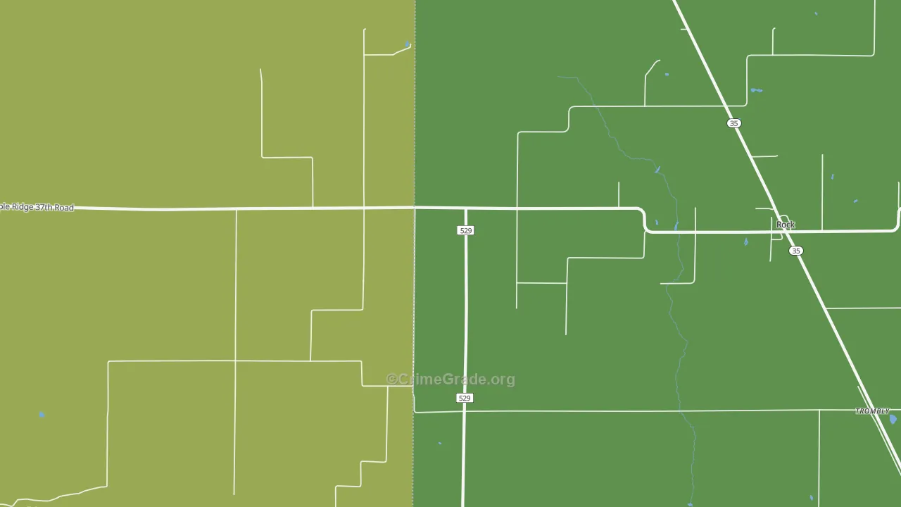 Trombly, MI Map of Vehicle Theft Rates