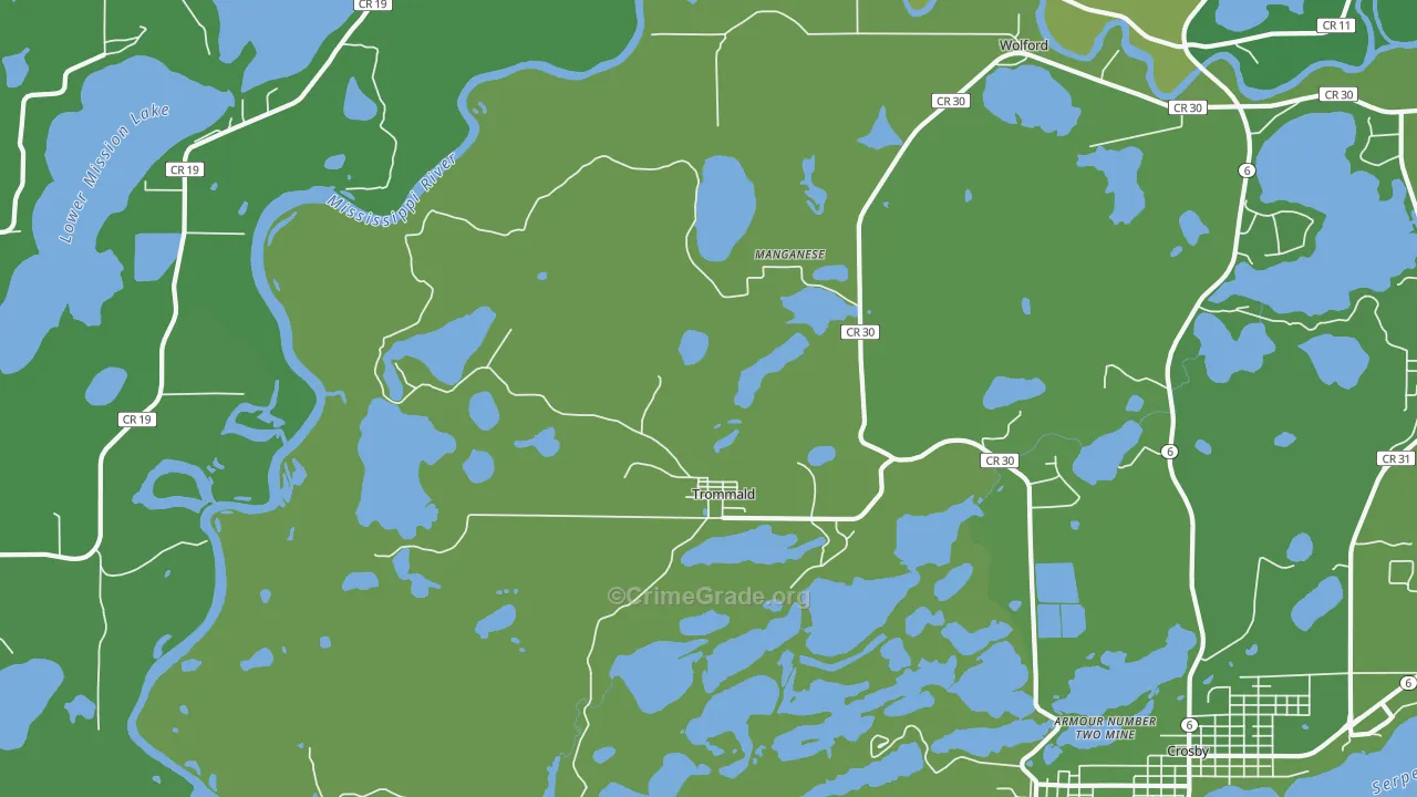 Trommald, MN Map of Vehicle Theft Rates