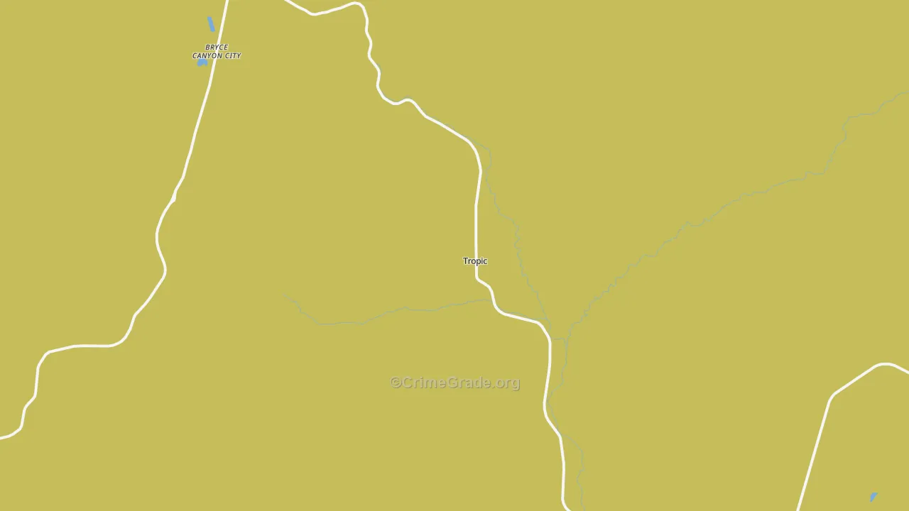 Tropic, UT Map of Vehicle Theft Rates