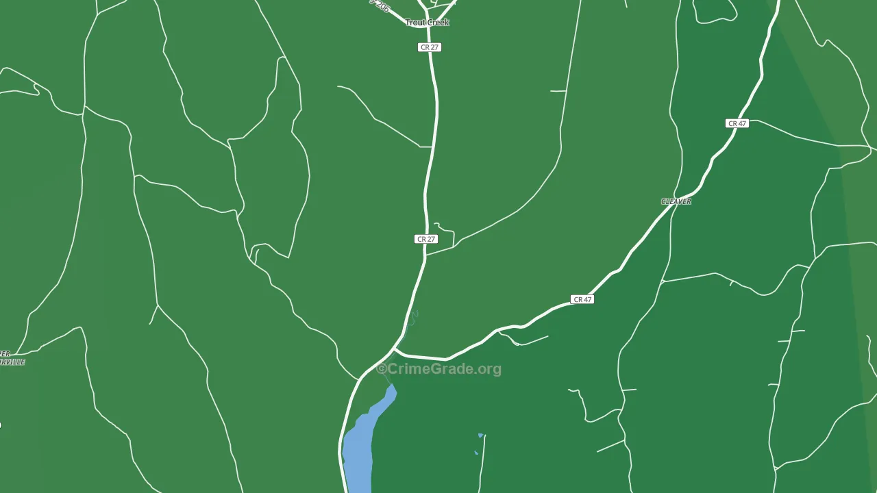 Trout Creek, NY Map of Vehicle Theft Rates