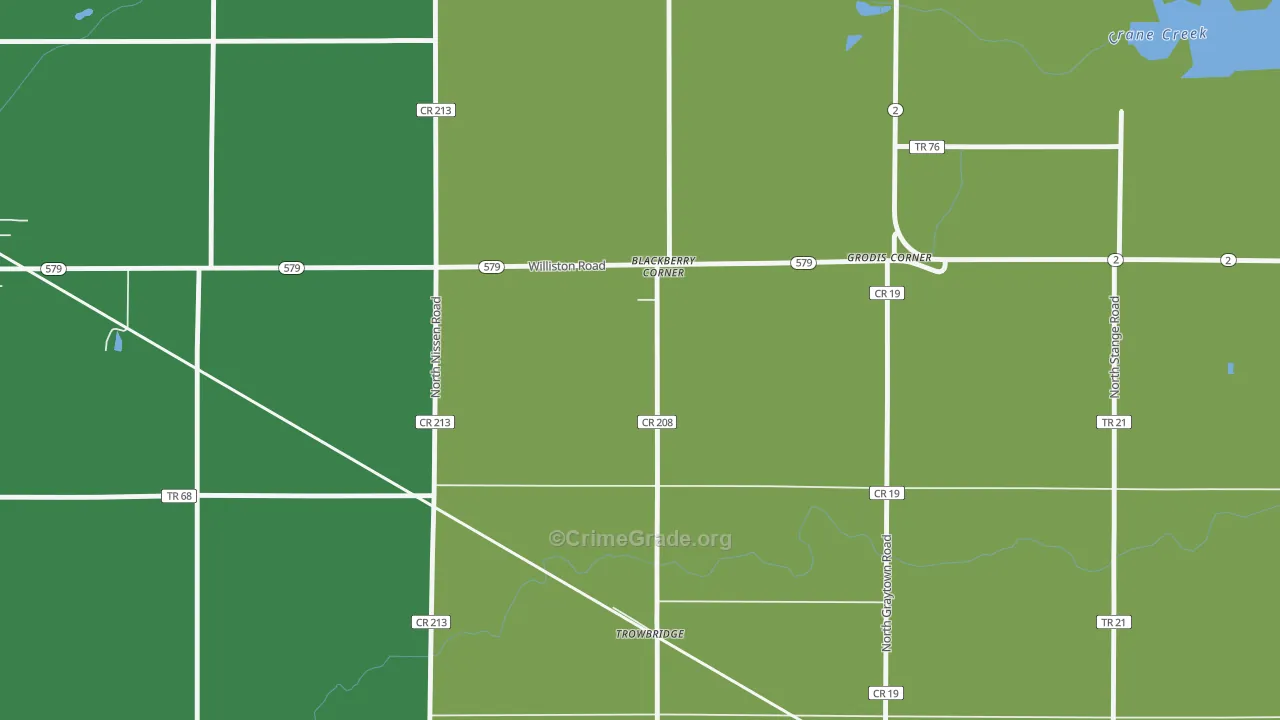 Trowbridge, OH Map of Vehicle Theft Rates