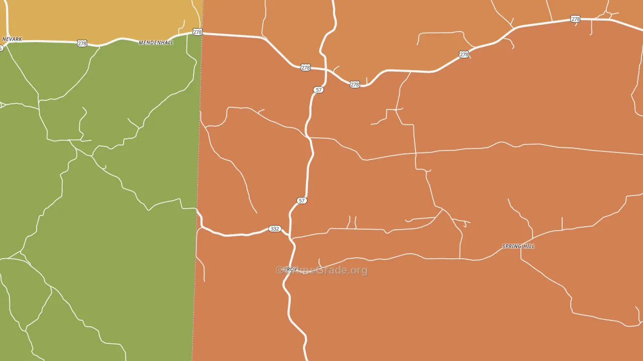 Troy, AR Map of Vehicle Theft Rates