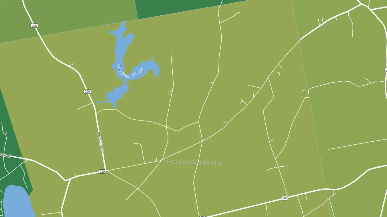 Troy Center, ME Map of Vehicle Theft Rates