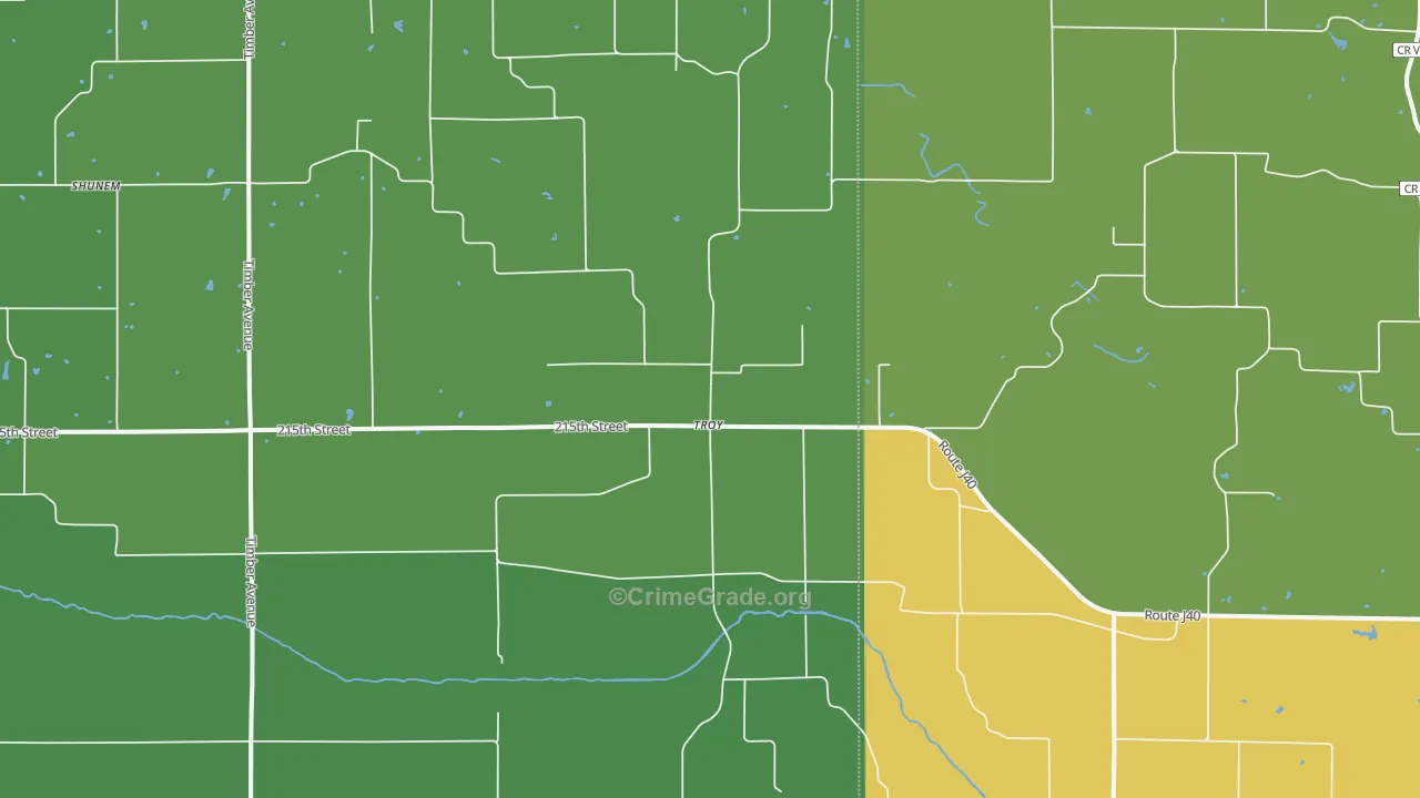 Troy, IA Map of Vehicle Theft Rates