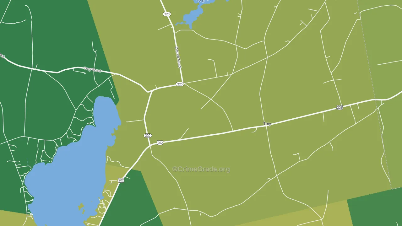 Troy, ME Map of Vehicle Theft Rates