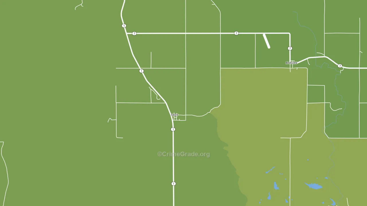 Troy, OK Map of Vehicle Theft Rates